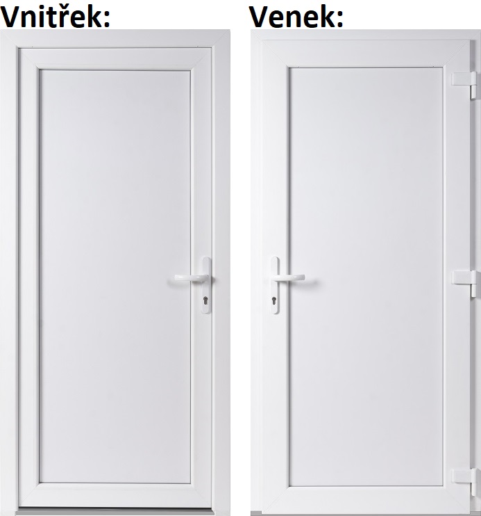 Plastov dvere - skladom Lacn vchodov dvere plastov Soft WDS Pln biele 100x210 cm, prav, otvranie VON